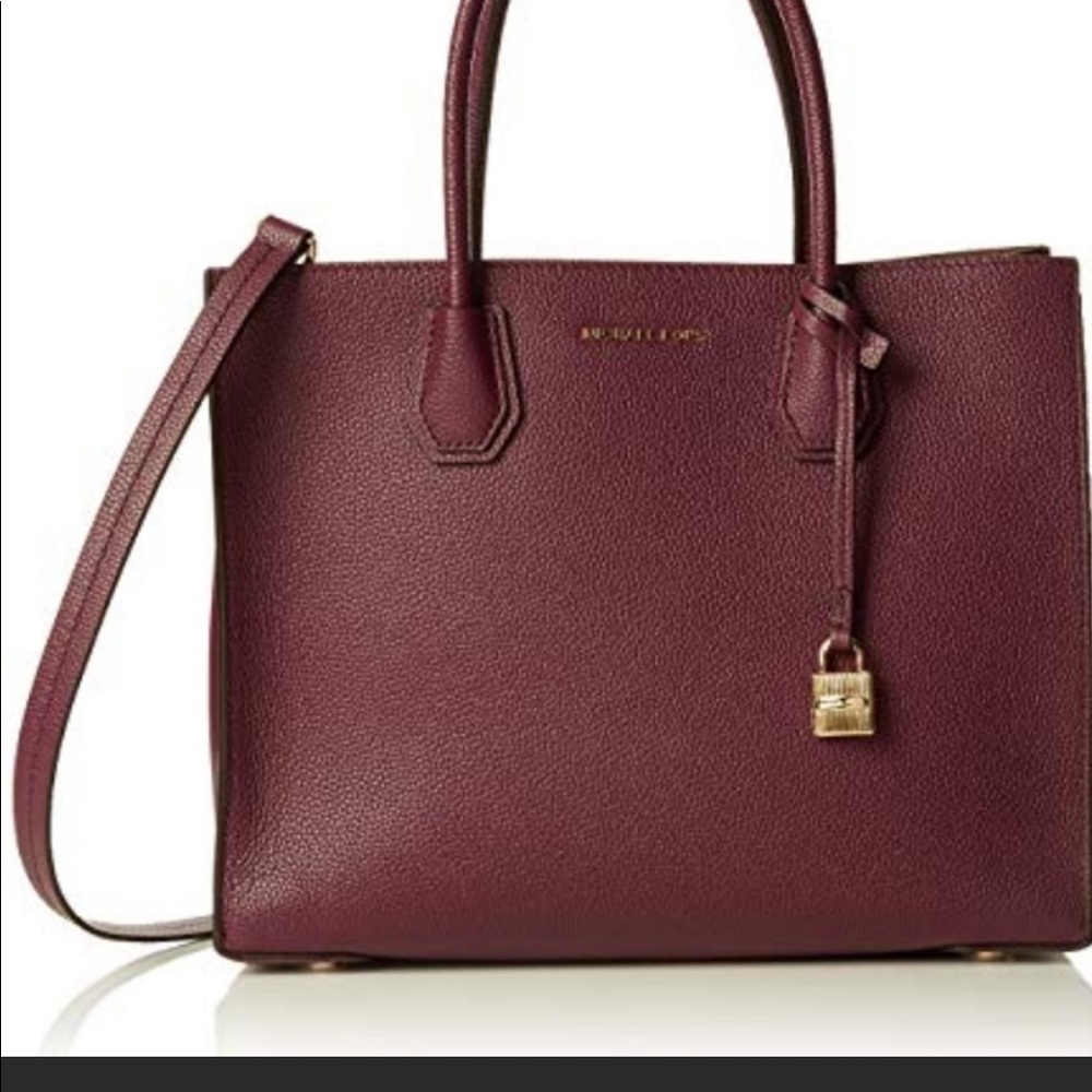 Michael Kors Small Mercer Satchel Crossbody Plum